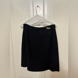 Ann Taylor Black and Gold Asymmetrical Pencil Skirt